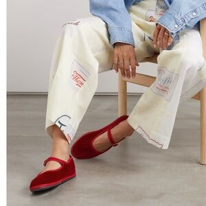 ViBi Venezia Red Velvet Mary Jane’s Sezane Flats 40 EU 9 US